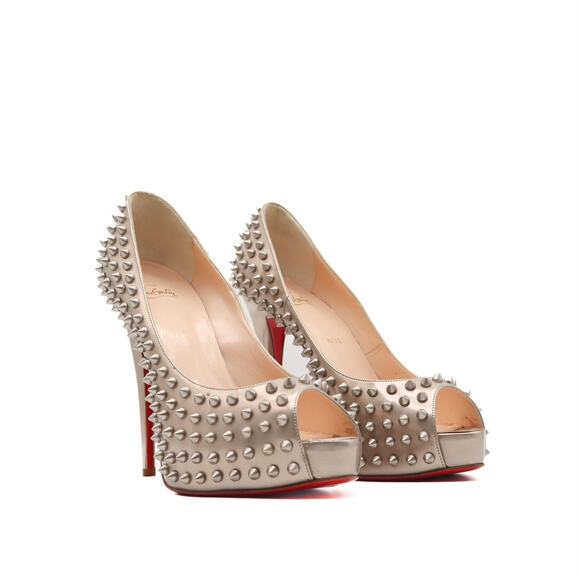 Christian Louboutin Vendome Peep Toe Spiked Platform Pumps Size 41 - Picture 2 of 11